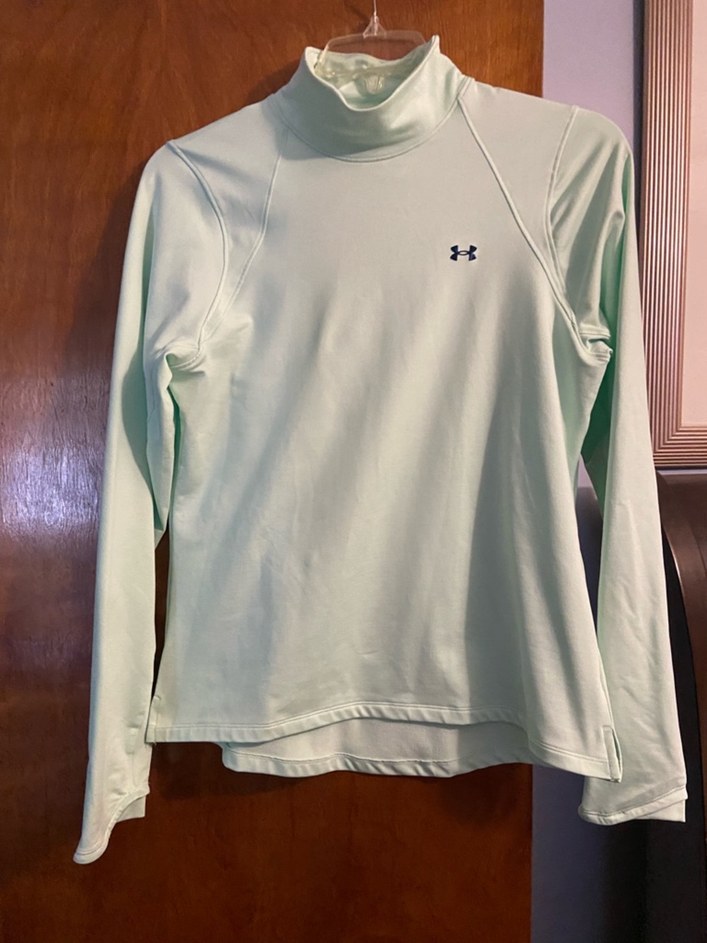 LG Mint Green Long Sleeve Mock Neck Top